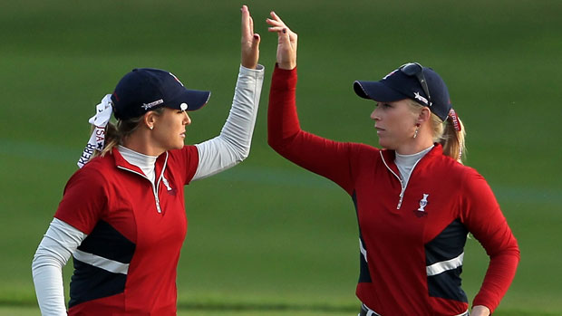 Cristie Kerr and Morgan Pressel at 2011 Solheim Cup